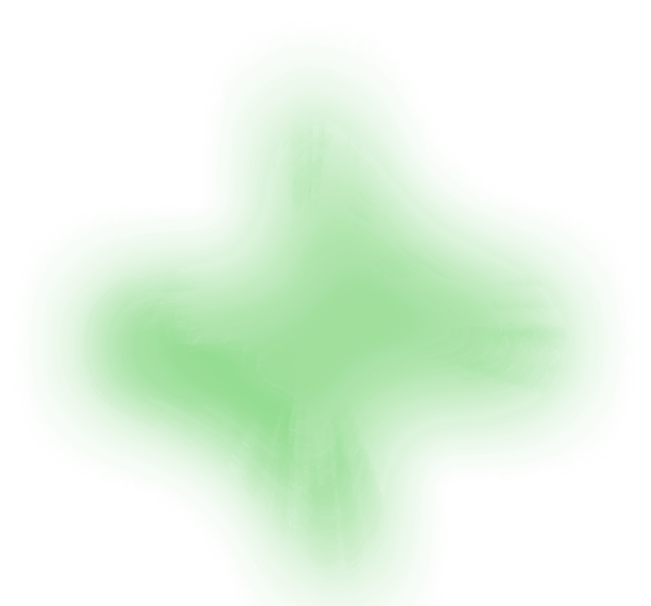 A soft, glowing cyan, star-like shape on a white background.